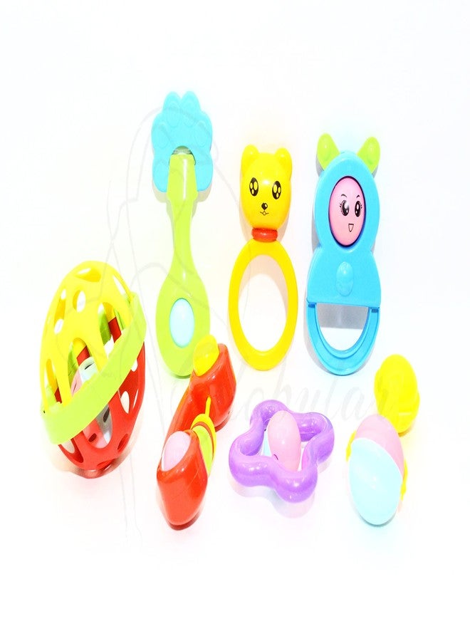 Globular Rattle for Babies Non-Toxic 6months+ Baby Rattles & Teethers Early Development Toys for Infants Toddlers Toy Little New Born Baby Toy Kids (7 Piece Combo Rattle Set) - Image 1